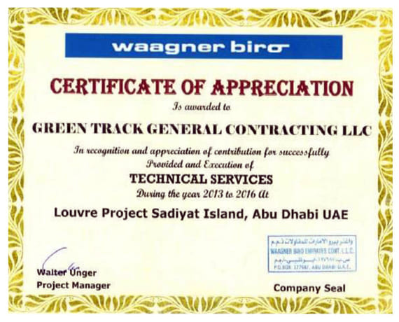Certificate of Appreciation